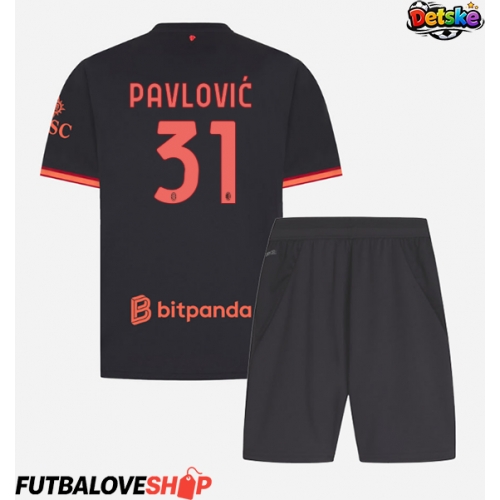 Dres AC Milan Strahinja Pavlovic #31 Tretina pre deti 2026-27 Krátky Rukáv (+ trenírky)